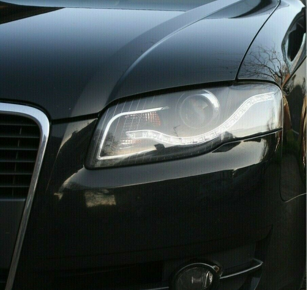 LED Tagfahrlicht Scheinwerfer für Audi A4 B7 05-08 schwarz
